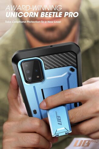 SUPCASE for Samsung Galaxy A51 Case [Not Fit A51 5G Version], [Built-in Screen Protector & Stand & Belt Clip] Full-Body Heavy Duty Rugged Shockproof Protective Phone Case for Galaxy A51, Black in Saudi Arabia