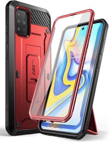 SUPCASE for Samsung Galaxy A51 Case [Not Fit A51 5G Version], [Built-in Screen Protector & Stand & Belt Clip] Full-Body Heavy Duty Rugged Shockproof Protective Phone Case for Galaxy A51, Black in Saudi Arabia