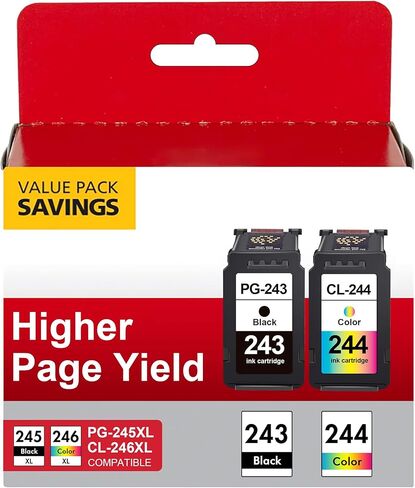 PG-245 XL Black Printer Ink Cartridge High Capacity for Canon 245XL Black Ink PG-245XL Compatible to Canon Pixma MX490 MX492 MG2522 MG3022 MG2520 TR4522 TS3122 TS3300 TS3322 Printer (2 Black Pack) in Saudi Arabia
