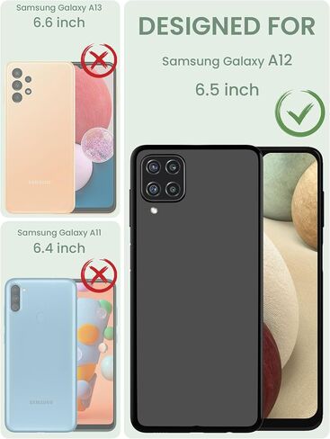 Dretal for Samsung Galaxy A12 5G Case, with Tempered Glass Screen Protector, Military Grade Drop Tested Hard Back & Soft Edge Slim Flower Women Girls Protective Cover for A12 (Purple) in Saudi Arabia