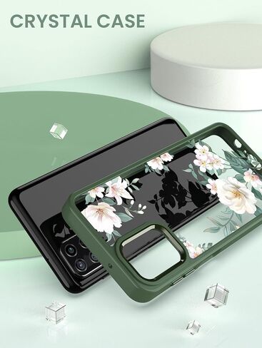 Dretal for Samsung Galaxy A12 5G Case, with Tempered Glass Screen Protector, Military Grade Drop Tested Hard Back & Soft Edge Slim Flower Women Girls Protective Cover for A12 (Purple) in Saudi Arabia