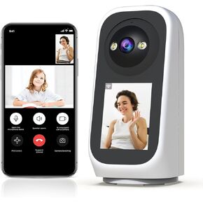 JOOAN 5G WiFi Security Camera Indoor with Screen 2K 360° PTZ Surveillance Camera Plug-in Home IP Camera for Baby Elderly SD Card Cloud Storage Motion Detection Auto Tracking 2 Way Audio Color Night