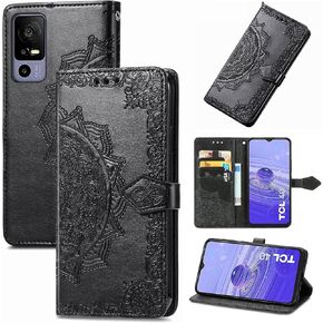 for Jitterbug Smart4 Case, Jitterbug Smart 4 Phone Case, Mandala Flower Leather Wallet Case with Credit Card Holder Kickstand Flip Folio Magnetic Wallet Case for Jitterbug Smart4 -rose gold