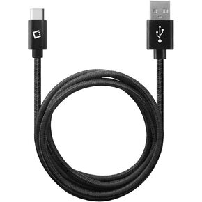 Cellet Heavy Duty Braided USB-C Charging Cable and Data Cable, Compatible with Apple iPhone 15, Samsung Galaxy Smartphones, Google Pixel, Moto Series Phones with Type-C (10-Feet, Black)