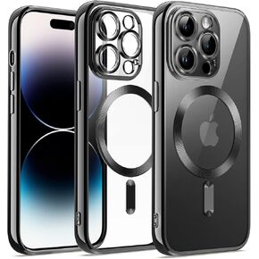 JETech Soft Clear Case for iPhone 14 Pro Max 6.7-Inch, Camera Lens Full Protection, Compatible with MagSafe Wireless Charging, Shockproof Electroplated TPU Phone Cover (Gold)
