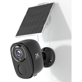 5G/2.4G Solar Security Cameras Wireless Outdoor, 2K Battery Camera w/Solar Panel,Siren Alarm,Color Night Vision, 2-Way Talk,Waterproof, Works/Alexa,No Monthly Fee,Wifi Camera for Outdoor Surveillance