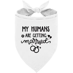 My Human are Getting Married Dog Bandana, Black Dog Bandana, Wedding Dog Outfit, Wedding Dog Bandana, Wedding Announcement Prop, Wedding Engagement Announcement Dog Bandana (D99)