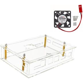 WayPonDEV Black Metal Case for Banana Pi BPI-F3 RISC-V K1 Chip SBC, Metal Heat Shell for Banana Pi BPI-F3 8 Core RISCV Single Board Computer, with Cooling Fan and Antennas (Black Metal Case)