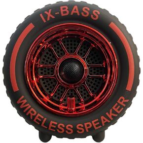 Wheel tire Shape Wireless Speaker, Portable Speaker RGB Light HiFi Effect, Playback Outdoor Wireless Portable Speaker Garage Accessory Music Gadget Stylish Garage Decor Accessory, black