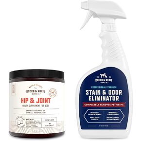 Rocco & Roxie Pet Stain & Odor Eliminator & Glucosamine Hip and Joint Supplement Bundle