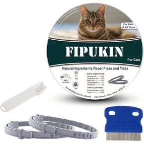 Flea and Tick Collar for Cats | 8-Month Waterproof Protection, Adjustable & Safe with Natural Oils | Charity Donation per Purchase