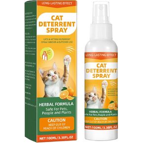 Cat Repellent Spray, Cat Deterrent Spray - Indoor & Outdoor Training Safe, Protect Furniture, Sofas, Rugs, Restricted Areas-for Behavior, Natural, Effective (Orange)