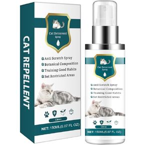 Enhanced Cat Deterrent Spray, Natural Safe Cat Repellent Indoor and Outdoor, Effective Cat Scratch Deterrent Training Aid for Furniture, Sofas, Rugs, Curtain Protection (Citrus)
