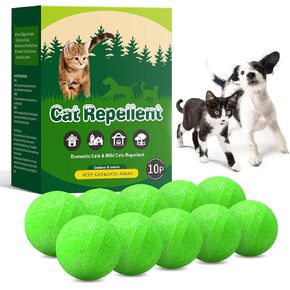 Cat Repellent Outdoor, Dog Repellent, Natural Peppermint Oil Cat&Dog Deterrent Outdoor and Indoor, Keep Cats Out of Yard Permanently, Protect Your Yard and Furniture, 10 Count (Pack of 1)
