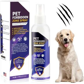 No Chew Spray for Dogs & Cats, 175ML - Bitter Apple Spray for Dogs to Stop Chewing, Effective Dog Deterrent Spray for Carpet Furniture, Anti Chew Spray for Puppies Indoor & Outdoor Safe Purple
