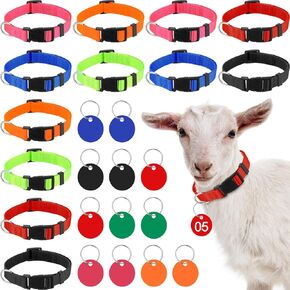 12 Pack Goat Plugh مع علامة الرقم قابلة للتعديل من طوق الثروة الحيوانية مع رقم 01-12 رقم الهوية علامات أطواق الأغنام لالتقاطها لماشية صغيرة مزرعة الماعز بقرة الأغنام