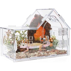 Acrylic Jumping Spider Enclosure - Versatile Reptile Enclosure with One-Click Magnetic Closure, Perfect for Tarantula, Gecko, Chameleon, Beetle, Mantis, and Hermit Crab
