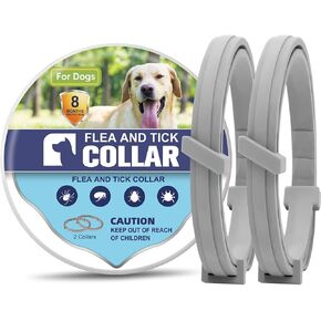 Flea Collar for Dogs, Flea & Tick Collar for Dogs, Tick Collars, 8 Months Protection, One Size Fits All 2-Count