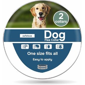 Flea and Tick Prevention for Dogs - Flea Collar - 2 Count - Adjustable