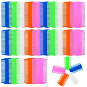 100 Pcs Flea and Tick Grooming Tool - Double Sided Comb for Small Pets, Kittens and Puppies (5 Colors)