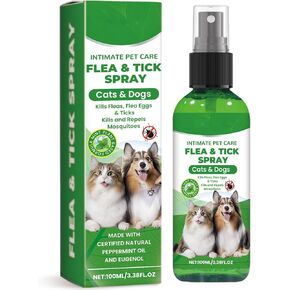Flea and Tick Spray for Dogs, Flea and Tick Prevention for Dogs Cats, Flea Spray for Home Repel Fleas, Ticks, Mosquitoes, Mites, Ants