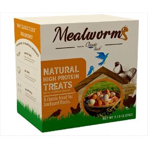 5lb Dried mealworms - High Protein, Pure Natural, Delicious - Ideal for Chickens, Birds, Ducks, Lizards, Turtles, Fish, and Reptiles, 5lb Meal Worms