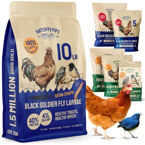 10 LB Dried Black Soldier Fly Larvae for Chickens – Non-GMO Bulk Insect Larvae, Natural Poultry Feed - Turkey Food - Bird Food - Chicken Feed