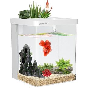 Smart Betta Fish Tank 1.5 Gallon Aquarium kit self Cleaning, Filter LED Light, Water Pump
