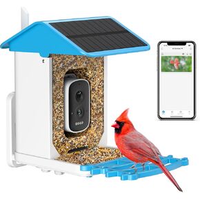 كاميرا Smart Bird Feeder (لوحة مزدوجة) ، تعمل بالطاقة الشمسية ، وتحديد أكثر من 11000 الطيور مع الذكاء الاصطناعى ، والتقاط التلقائي وإخطار ، 2K HD ، ومشاهدة الطيور في الهواء الطلق ، وهدية مثالية لعشاق الطيور.