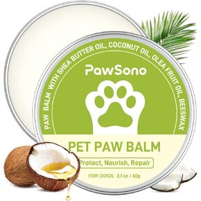 Lick-Safe Dog Paw & Nose Balm with Coconut Oil | All-Natural Paw Cream & Wax for Dry, Cracked Pads & Snouts| Paw Moisturizer & Soother, Nose Butter for Bulldogs| Horse Hoof Care (60 g /2.1 oz)