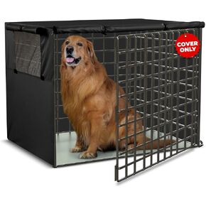 Utopia Home Dog Crate Cover, Waterproof Dog Kennel Cover 42 Inch - Black, 600D Heavy Duty Dog Cage Cover Universal Fit for Most Wire Pet Crates - 42 x 28 x 30 Inch (Cover Only)