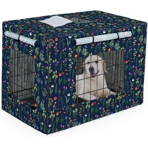 Bienbee Dog Crate Cover, 42 inches Windproof Crate Covers for Dog Cages Breathable Dog Kennel Cover Double Sided Zipper Dog Cage Cover for Wire Dog Cage Indoor Outdoor Protection