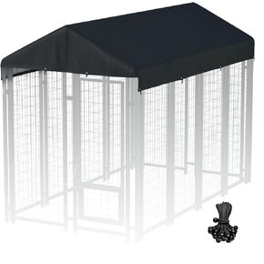 8' x 4' Replaceable Dog Kennel Cover 420D Heavy Duty Waterproof Dog Kennel Canopy Cover - Black (Includes cover only)