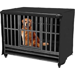 38 inch Heavy Duty Dog Crate Cover Durable 600D Oxford Fabric Dog Kennel Cover Soundproof Waterproof Sunshade Fit For Wire Dog Cage Covers With Breathable Side Window( Only Covers)
