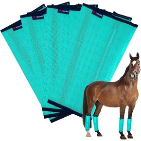 Horse Fly Boots, Breathable Mesh Protection Set of 4, Comfortable Horse Leggings, Breathable Mesh Design, Equine Supplies for Reduce Stomping, Hoof Damage & Leg Fatigue (Green, Medium)