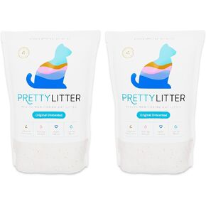 Pretty Litter Health Monitoring Cat Litter, Non-Clumping Crystal Litter, (6LB (Pack of 2), Unscented)