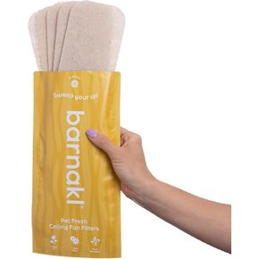 Pet Fresh Ceiling Fan Filters | Made with Zeolite to Trap Pet Odors, Dander & Dust | Unscented Fan Blade Filter, Fits All Ceiling Fans (5-Pack)