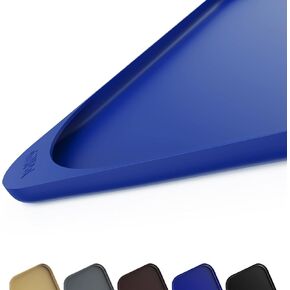 Silicone Pet Feeding Mat with Raised Edge & Residue Collection Pocket for Food and Water, Dog Bowl Mats, Cat Bowls Placemat with High Lip for Floor Waterproof, 19 x 12 x 0.7 Black