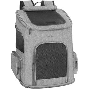 Ytonet Dog Backpack Carrier, Pet Carrier Bag with Mesh for Small Dogs Cats Puppies, Comfort Cat Backpack Bag for Hiking Travel Camping Outdoor Hold Pets Up to 18 Lbs, Grey