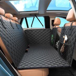 Hard Bottom Hold 400lbs Dog Car Seat Cover for Back Seat, 7 Layer Material Sturdy Waterproof Back Seat Extender for Dogs Increase Space 40%, Thickened Comfortable Dog Car Seat Cover for Car SUV