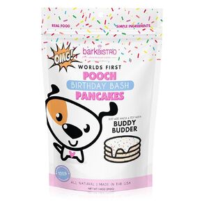 BUDDY BUDDER Birthday Bash Pooch Pancakes top w, Stack em' for Dog Birthdays w/Candle, 100% all natural, Healthy dog treats, No sugar or preservatives - Made in USA (14oz)