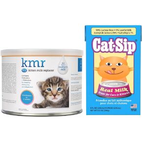 Petag KMR هريرة حليب البديل مسحوق (6 أوقية) Cat-sip علاج الحليب الحقيقي (8 أوقية)