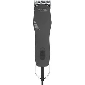 معطف Wahl Pro Animal Curly Coat - KM 2 سرعتين Pro Clipper - Cat & Dog Grooming Clipper لرعاية الحيوانات الأليفة - رائعة للبودلز والخشادات الذهبية - يشمل 2 دليل دليل الفولاذ المقاوم للصدأ - Gunmetal