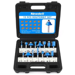 Newdeli Router Bit Set 35 Pieces 1/4 Inch Shank Tungsten Carbide Tipped Router Bits for Professional Woodworkers and Beginners with Aluminum Alloy Storage Box