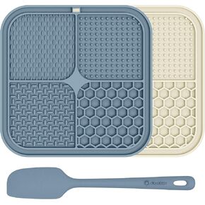 2 Pack Lick Mat for Dogs,Upgraded 8.5×8.5 inches Licking Mats with Suction Cups,Slow Feeder Licking Pad for Anxiety Relief and Boredom Reducer,Suitable for Dog Training Set 2
