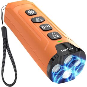 جهاز ردع لحاء الكلاب - الأجهزة بالموجات فوق الصوتية المضادة للبشر مع 2x 2x Sonic Iters ، حتى 50 قدمًا طويلة المدى ومكافحة لحاء القابلة لإعادة الشحن - آمنة لتدريب الكلاب - داخلي وخارجي (أسود)