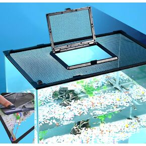DIY Magnetic Aquarium lid Fish Tank Hood top Cover Anti-Jumping net Cover mesh to Protect Fish Jumping Out of Fish Tank，Adjustable Size Fits Tank Dimensions Up to 38 x 19 Inches