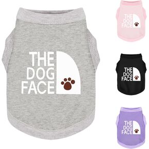 Personality Canine Attire: Soft, Lightweight Cotton Dog Clothes with 'The Dog Face' Print. Small and Medium Breeds, Perfect for Everyday Wear, Comfortable and Breathable Dog Shirt Black M in Saudi Arabia