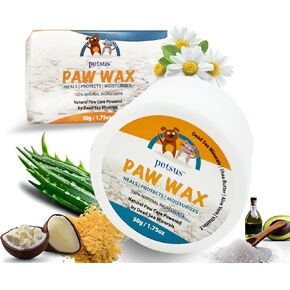 Natural Dog Paw & Nose Balm - مرطبة الشمع مع معادن البحر الميت | لعق آمن ، بلسم عضوي للكفوف الجافة ، المتشققة والأنوف الجافة | حماية الحرارة والجليد والتضاريس - 1.75 أوقية
