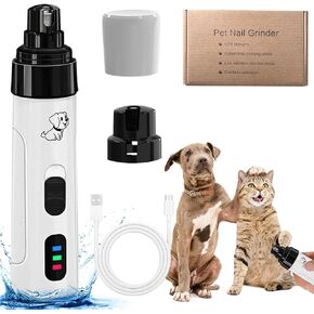 HeusoM Silent Groom Pro Nail Grinder ، 2025 New Heusom Dog Dail Trimmer ، Pet Pet Paws Super Atming Grooming Grooming ، USB قابلة لإعادة الشحن شحن PET NAIN